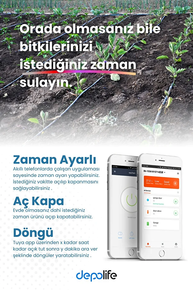 Wi-fi Uzaktan Kumandalı Bahçe Sera Tarla Saksı Sulama Nemlendirme Buharlama Sisleme Damlatma Sistemi